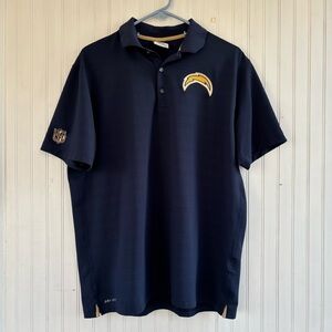 Nike Dri-Fit NFL Navy Blue LA Chargers Los Angeles Chargers Polo Size Large